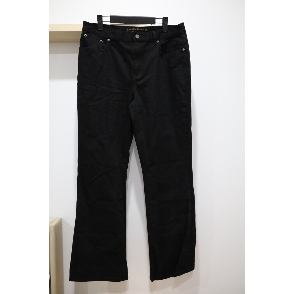 Lauren Jeans Co. Ralph Lauren Denim Jeans Womens Sz 14 Bootcut Black Stretch